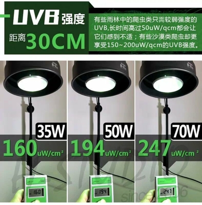 35W Reptile UVB PAR E27 Alumínio HID Lâmpada 6000K Alerta de luz do dia para Terrário